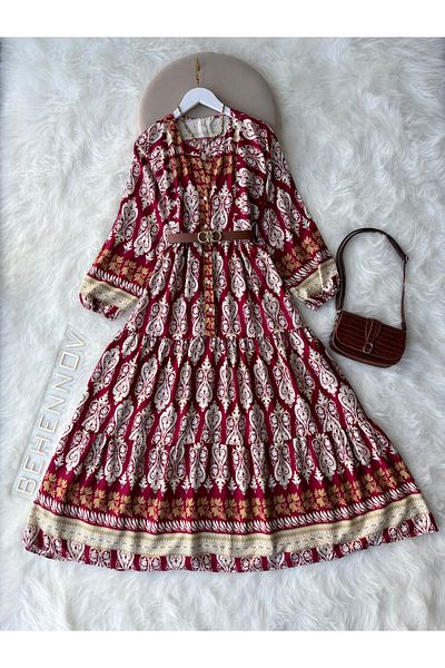 Butik Gold Dress Bordolu Model Halkapancasi Shoes