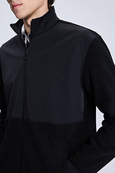 Hatemoğlu Siyah Regular Fit Hakim Yaka Baharlık Mont