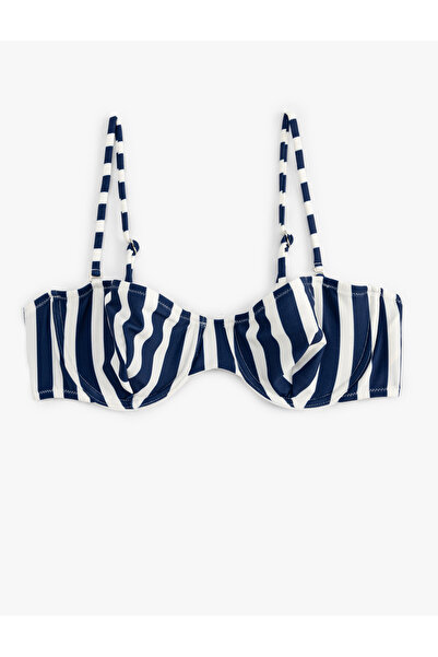Koton Çıkarılabilir Askı Detaylı Balenli Çizgili Bikini Üst