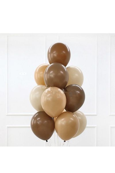 Çemrek Süs Parti Brown Desert Sand Milk Coffee Balloon Bundle 12 Pcs