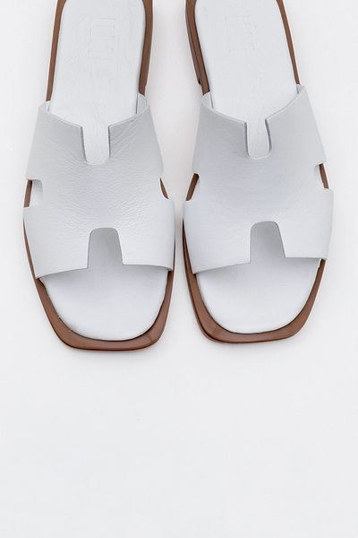LuviShoes Papuci de damă din piele naturală JEZ White Skin