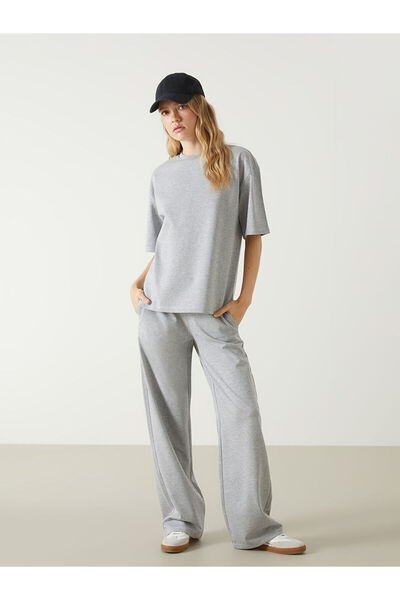 LC Waikiki Nevavm Women's Sweatpants with Elastic Waist and Contrast Trim