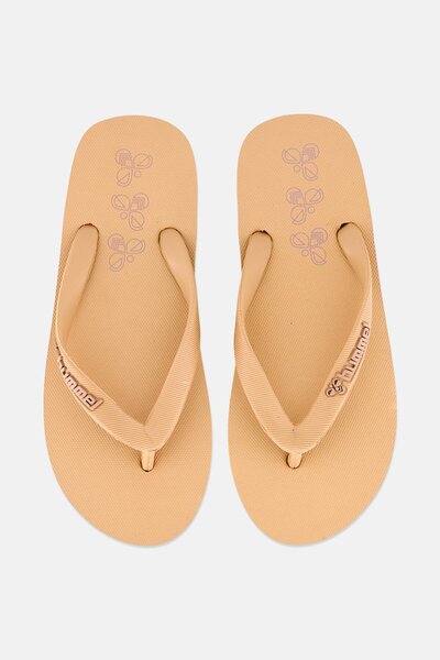 hummel Women Brand Logo Flip Flop Slippers, Tan