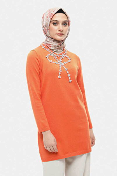 Setrms Taşlı Fiyonk Detaylı Triko Tunik