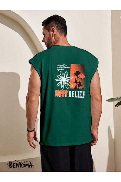 BENROMA 1 προϊόν είναι δώρο για αγορές 6 και άνω Meet Belief εμπριμέ αμάνικο μπλουζάκι