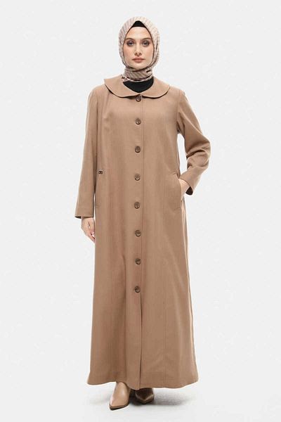 Setrms Large Size Top Coat with Wooden Buttons