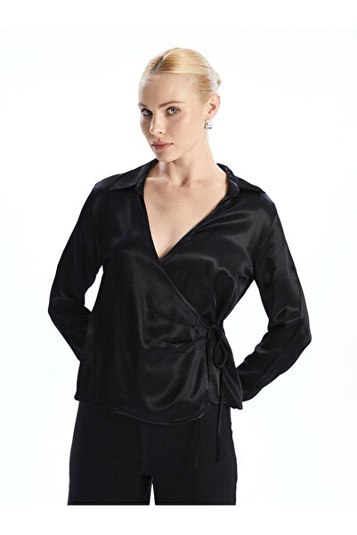 LC Waikiki Shirt Collar Satin Women's Blouse