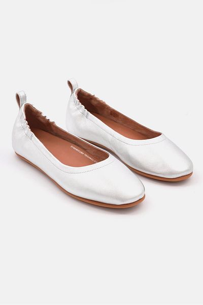 Fitflop Women Allegro Slip On Ballerina Flats, Silver
