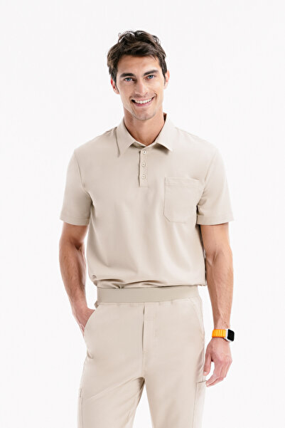 Rhow بولو باوي بأكمام قصيرة باللون البيج