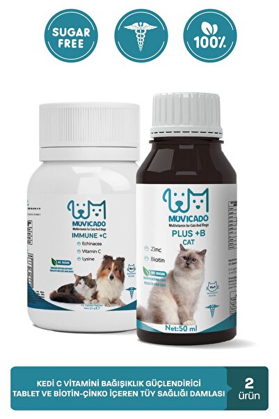 muvicado Kedi Bağışıklık Sistemi Destekleyici Biotin ve Çinko İçeren Damla - ...