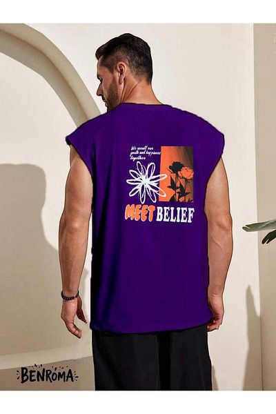 BENROMA 1 προϊόν είναι δώρο για αγορές 6 και άνω Meet Belief εμπριμέ αμάνικο μπλουζάκι