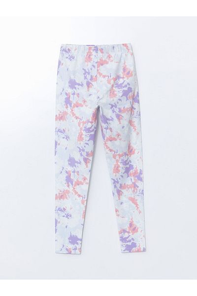 LC Waikiki Batik Patterned Girl's Tights with Elastic Waist