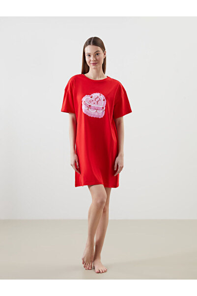 LC Waikiki Cămașă de noapte pentru femei cu imprimeu cu gât