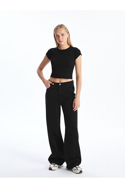 LC Waikiki Γυναικείο Crop με λαιμόκοψη με υφή
