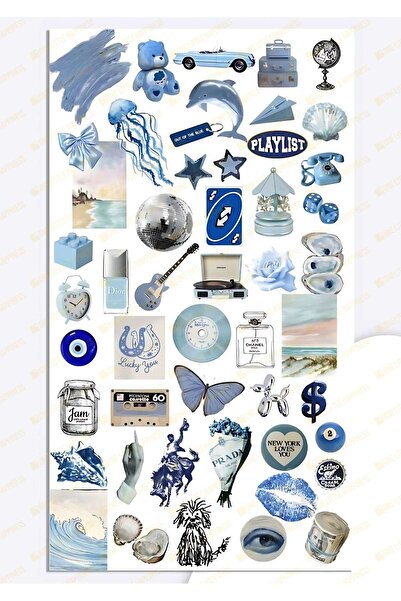 One Little Happiness Set de autocolante cu tematică albastră potrivit pentru ...