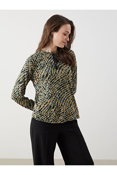 LC Waikiki Peak New Season Tie-Neck Ethnic Patterned Blouse