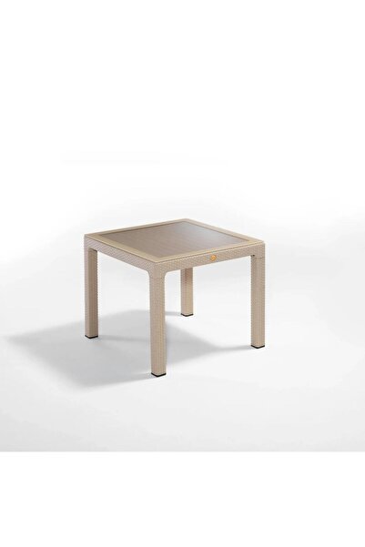nar sokağı Camlı Kapiçino 90x90 Cm Rattan Bahçe Balkon Masası