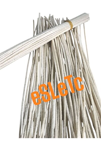 eSLeTc 25 Cm sert Mumlanmış Fitil (40 Adet) Yüzde Yüz Pamuk İpinden Hazır Ser...