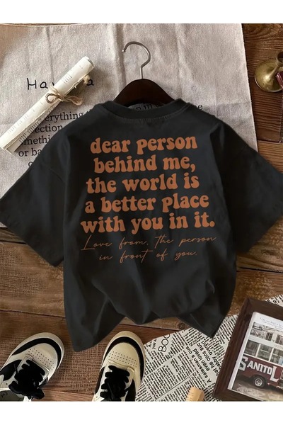 FULL TOLERANCE Tricou oversize unisex Dear Person în spatele meu cu imprimeu