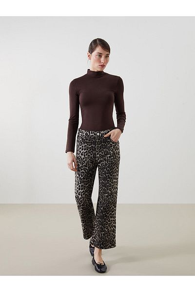 LC Waikiki Pantaloni de damă cu model leopard Flare