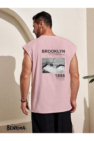 BENROMA 1 προϊόν δώρο για αγορές 6 και άνω Brooklyn 1898 εμπριμέ αμάνικο μπλουζάκι