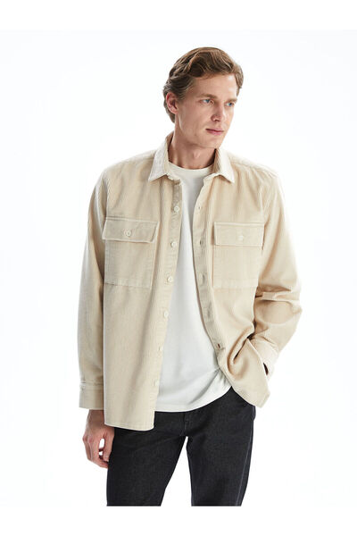 LC Waikiki Bequemes, langärmliges Herrenhemd aus Samt