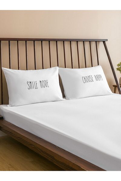 LC Waikiki Κείμενο Εκτυπωμένη Μαξιλαροθήκη Σετ 2 50x70 εκ