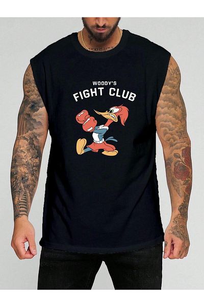 BENROMA 1 προϊόν για αγορές 6 και άνω Δώρο Fight Club εμπριμέ αμάνικο μπλουζάκι