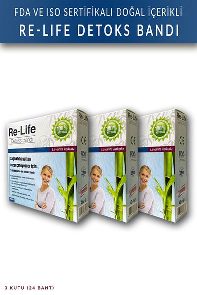 Relife Detox Foot Band 3 Boxes (24 Bands)