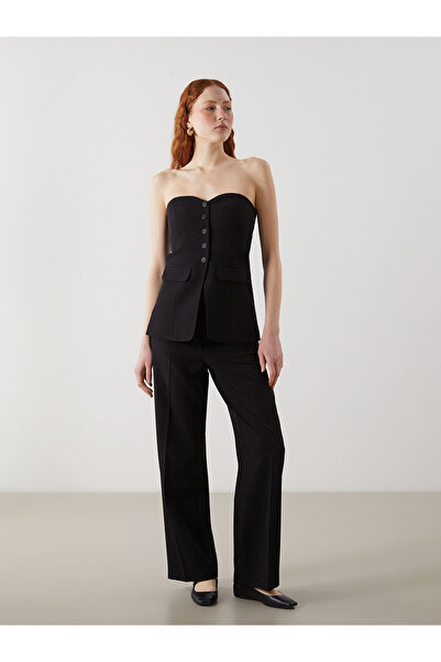 LC Waikiki Trendlucky Women's Trousers with Elastic Waist and Difference in C...