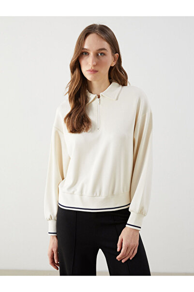 LC Waikiki Γυναικείο φούτερ Özmarka New Season Polo Collar Oversize