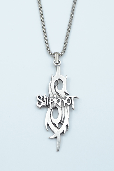 Bu Farklı Slipknot Gümüş Kaplama Örme Zincir Kolye