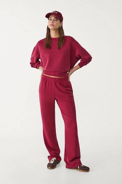 Stradivarius Soft-touch straight-leg trousers