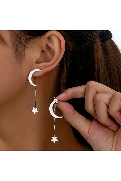 Minnoş Dükkan Star Tassel Moon Earrings