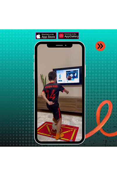TEKNİKMAT PREMIUM FUTBOL MATI SARI KIRMIZI - PRO EĞİTİM VİDEOSU ÖMÜR BOYU - KAYDIRMAZ ÇORAP HEDİYELİ