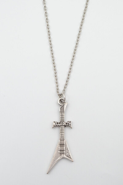 Bu Farklı Megadeth Elektro Gitar Gümüş Kaplama Düz Zincir Kolye