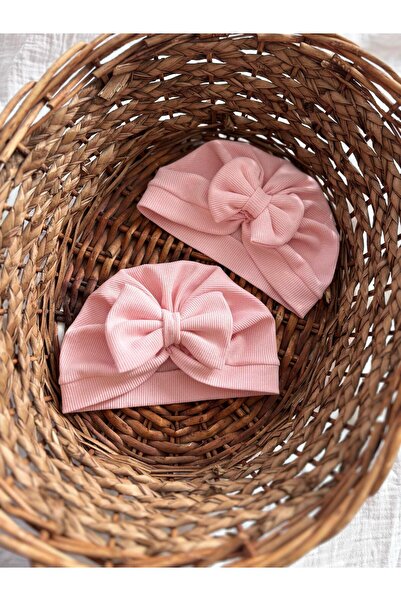 Kids Kız Bebek Bone Bandana 0-2 Yaş Fiyonklu