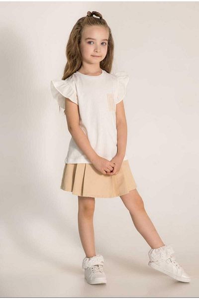Magu Set de tricou și pantaloni scurți pentru fete din bumbac cu model