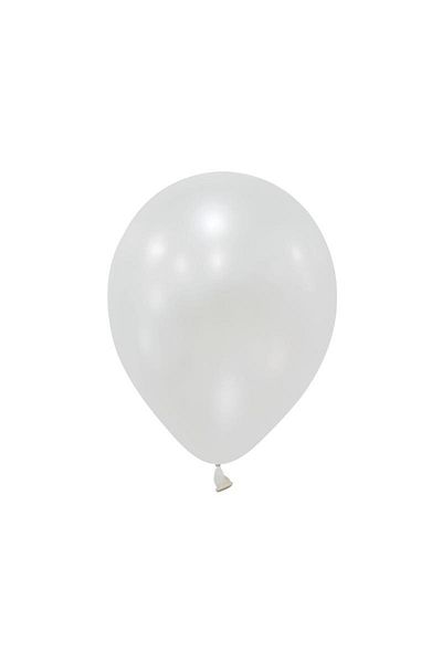 asöy 10 Pieces 30 Cm Metallic White Balloons for Birthday - Standard Size