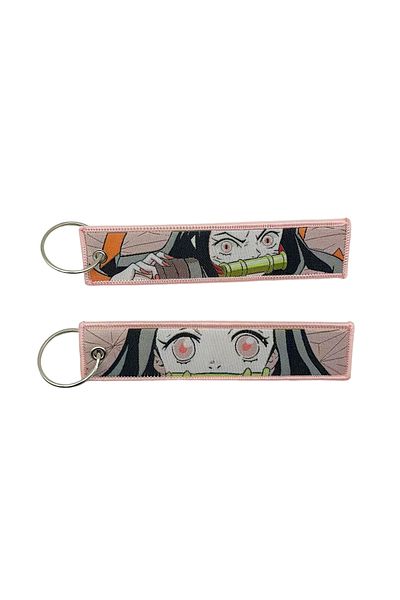Miniso KDS-01 Japanese Embroidery Anime Jet Key Tag Key Chain Cartoon Keychains Cool Key Fob Key Ring Holde