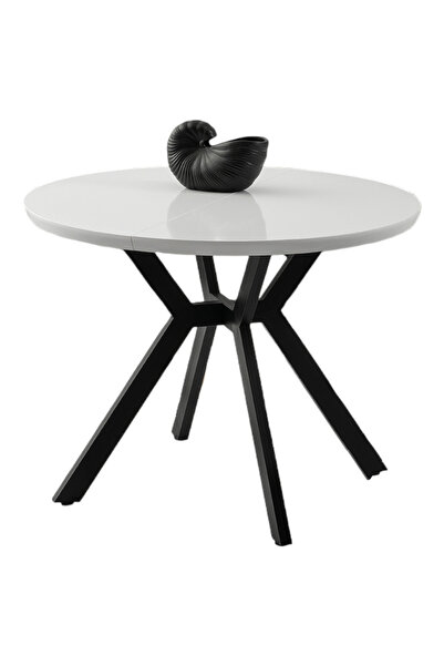 Viento Mobilya Hilton Beyaz Renk Açılır Metal Ayak 100X100 Masa (Açılımış Ölç...