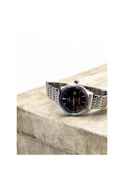 Rivoly Men's Stainless Steel Analog Quartz Watch Date Display Easy to Read Fashion Design Waterproof