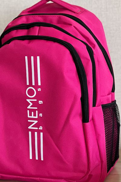 NEMO BAGS Large Size Pink School Bag - Water Repellent Sports Bag, Travel Bag 45x30x15cm 24lt