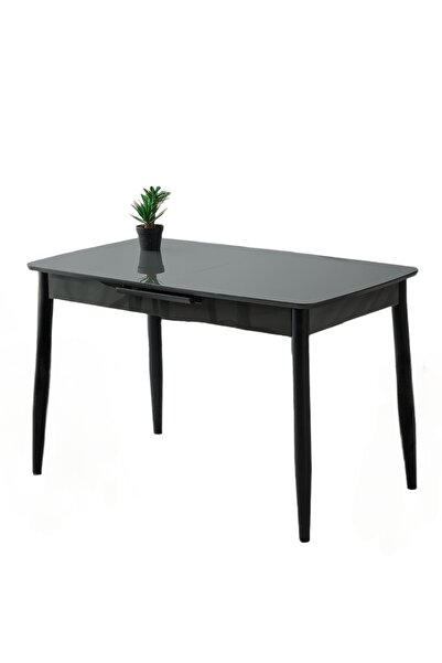 Viento Mobilya Milano Koyu Gri Highgloss Açılır 120X70 Masa (Açılımış Ölçüsü 150X70)