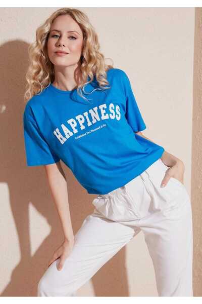 KOZİA OUTDOORS ΜΑΛΚΟΤΣΜΠΕΪ Τ-ΣΙΡΤ ΜΕ ΣΤΑΜΠΑ "HAPPINNES" ΥΠΕΡΜΕΓΕΘΕΣ ΟΥΝΙΣΕΞ Β...