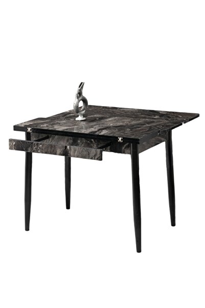 Viento Mobilya Kıvılcım Beyaz Renk Açılır 100X65 Masa (Açılımış Ölçüsü 100X130)