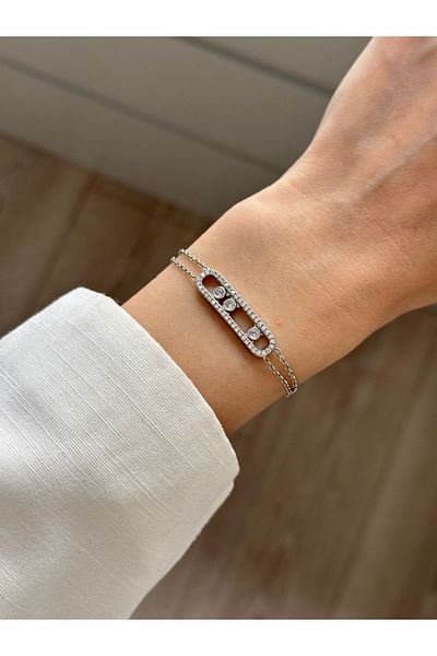 YOUES JEWELRY Steel Messika Zircon Stone Bracelet