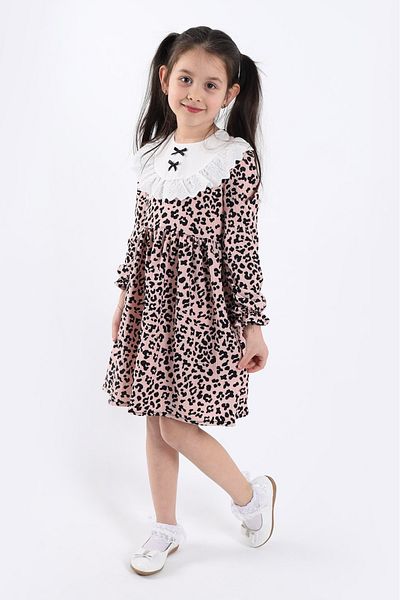 aden kids rochie leopard festonată pentru fetiță
