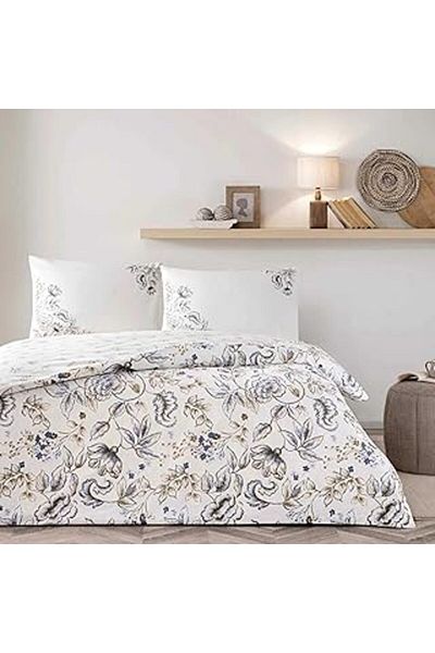 Hepta Collection طقم غطاء لحاف نورا قطن من تاك، بني مفرد