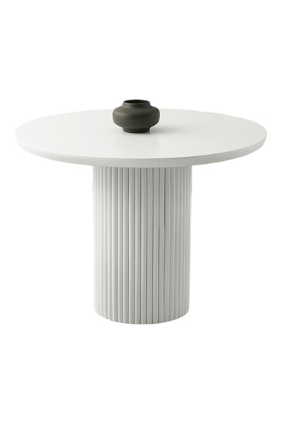 Viento Mobilya Orkide Kar Beyaz Highgloss Sabit Beyaz Lora Ayak 100X100 Masa